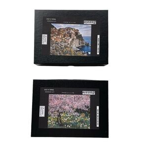 ZAZZLE Mini Jigsaw Puzzle Set of 2 Spring Flowers Village Italy New USA